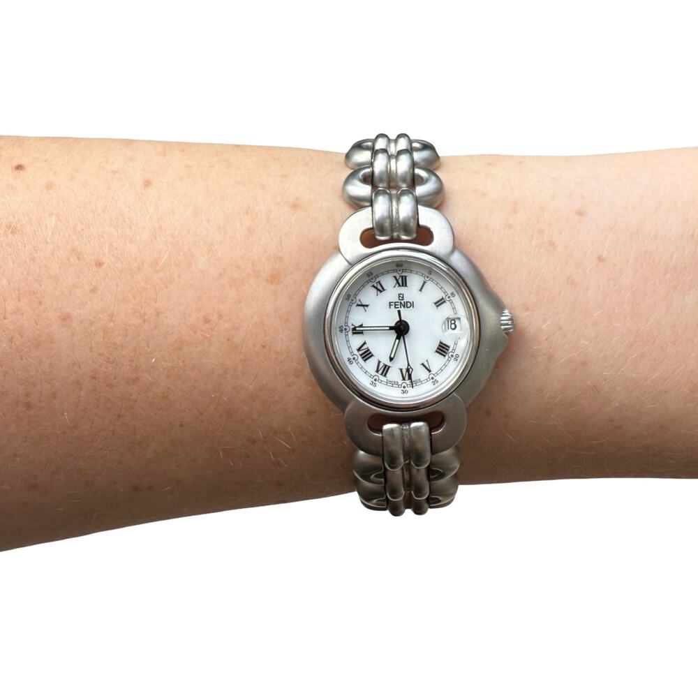 Vintage Fendi Stainless Steel Watch | Women's Designer Roman Numeral Wristwatch